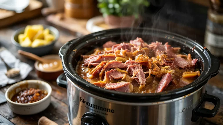Crockpot Pulled Ham (Tender, Sweet & Savory)