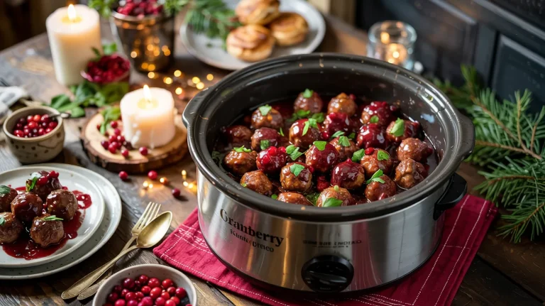 Crockpot Cranberry Meatballs (Sweet, Tangy & Party-Perfect)