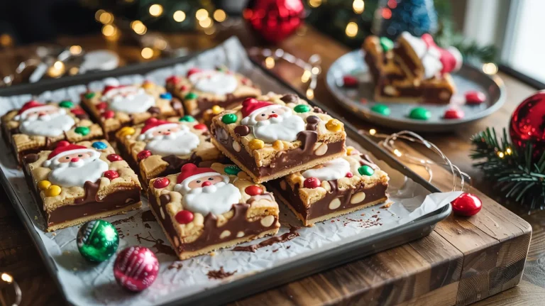Santa Cookie Bars (Cute Holiday Dessert)
