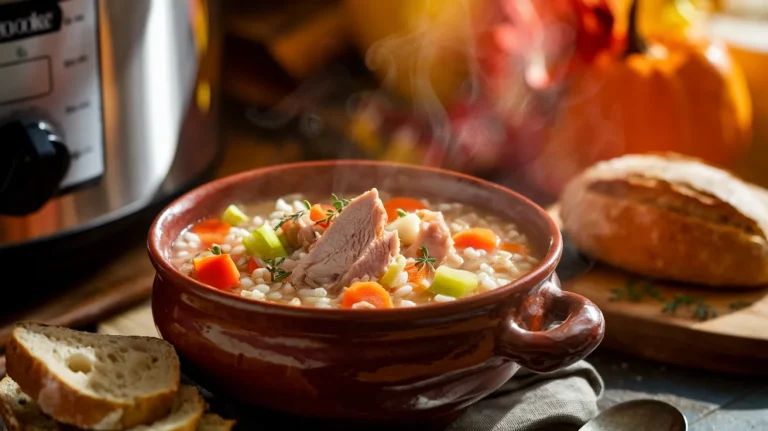 Crockpot Turkey Rice Soup 🥣✨