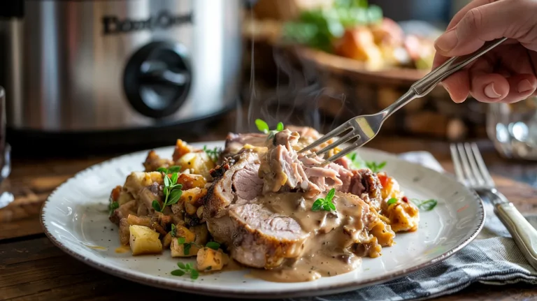 Crockpot Pork Chops & Stuffing (Comforting Holiday Dinner)