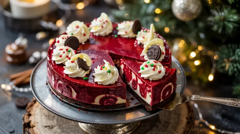 Christmas Red Velvet Cheesecake (Rich, Creamy & Festive)