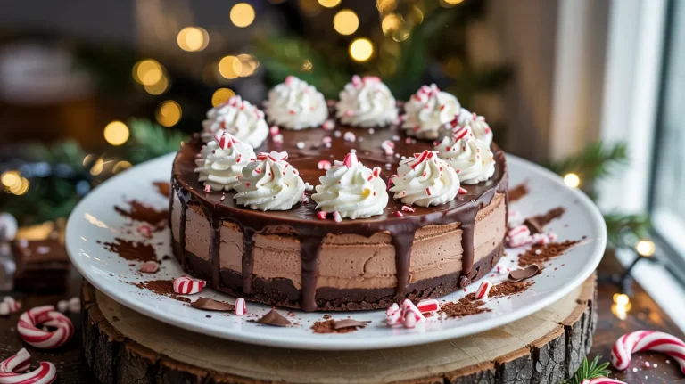 Peppermint Hot Chocolate Cheesecake (Festive, Creamy & Minty)