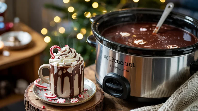Crockpot Peppermint Hot Chocolate (Warm, Creamy Holiday Drink)