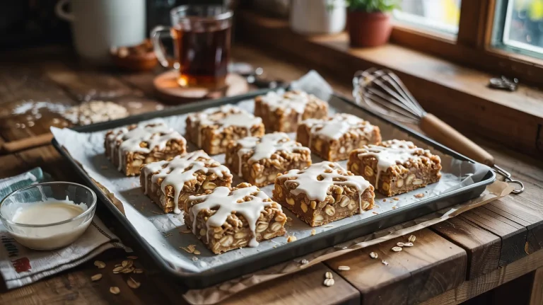Iced Oatmeal Cookie Bars (Soft, Spiced & Glazed)