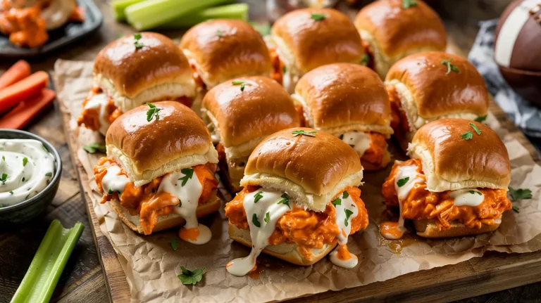 Buffalo Chicken Sliders (Spicy Party Sandwiches)