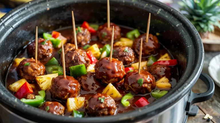 Crockpot Hawaiian Meatballs (Sweet, Sticky & Party-Perfect)