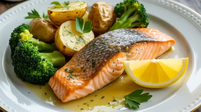Lemon Butter Salmon with Crispy Potatoes and Broccoli: Dinner That Actually Slaps