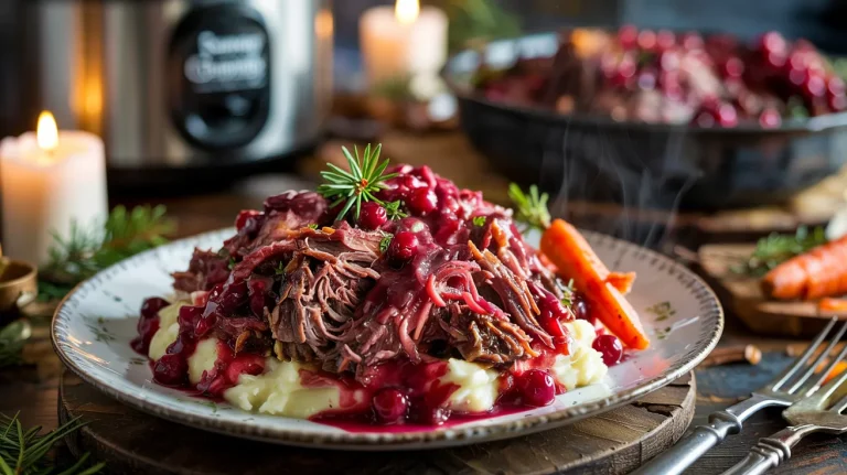Crockpot Cranberry Pot Roast (Sweet, Savory & Tender)